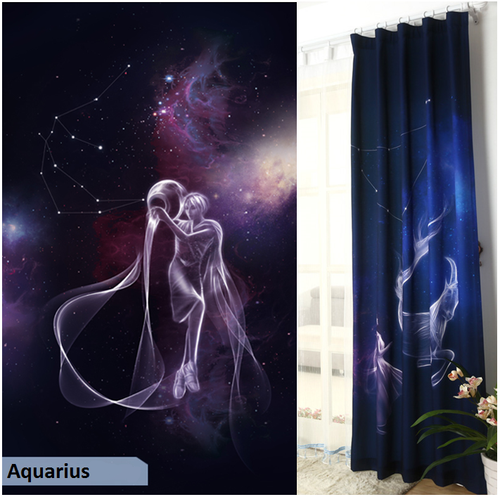 Zodiac drapes, outer space window curtains