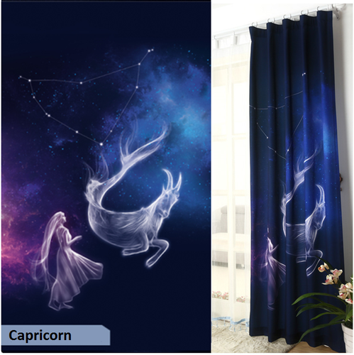 Zodiac drapes, outer space window curtains