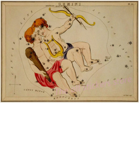 Gemini zodiac poster, night sky poster personalized