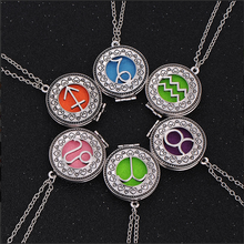 aromatherapy diffuser necklace, zodiac pendant
