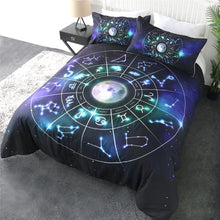 Astrology Moon And Stars Bed Sheets With Zodiac Pillow Cases - Cosmic Décor - All Sizes Available