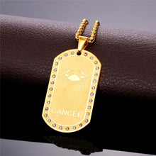Cancer necklace for men, zodiac pendant