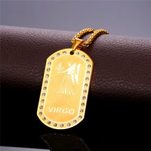 Virgo necklace for men, zodiac pendant