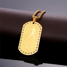 Libra necklace for men, zodiac pendant