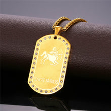 Sagittarius necklace for men, zodiac pendant