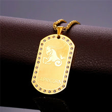 Capricorn necklace for men, zodiac pendant