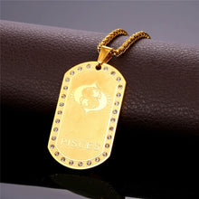 Pisces necklace for men, zodiac pendant