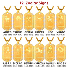 Zodiac pendants for men, horoscope necklace