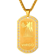 Mens zodiac jewelry, Virgo necklace