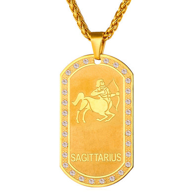 Mens zodiac jewelry, Sagittarius necklace