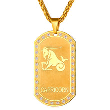 Mens zodiac jewelry, Capricorn necklace