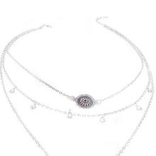 silver multi layer necklace 