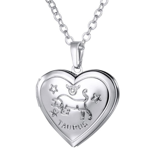 Taurus necklace, heart locket