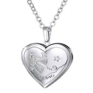 Scorpio necklace, heart locket
