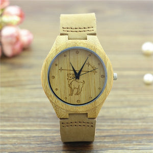 Natural Bamboo Wooden Wrist Watch - Aries Engraved