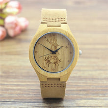 Natural Bamboo Wooden Wrist Watch - Cancer Engraved