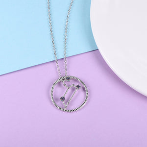 silver zodiac constellation necklace, pendant necklaces for women