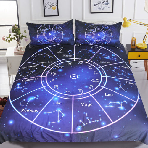 zodiac bedding, astrology comforter