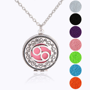 essential oil pendant necklace, Cancer jewelry