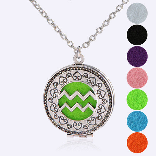 essential oil pendant necklace, aquarius jewelry