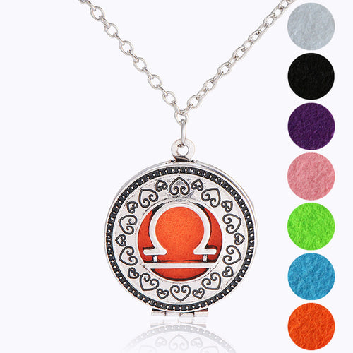 essential oil pendant necklace, Libra jewelry