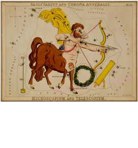 Sagittarius zodiac poster, night sky poster personalized