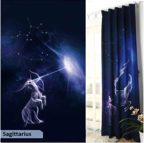 Zodiac drapes, outer space window curtains